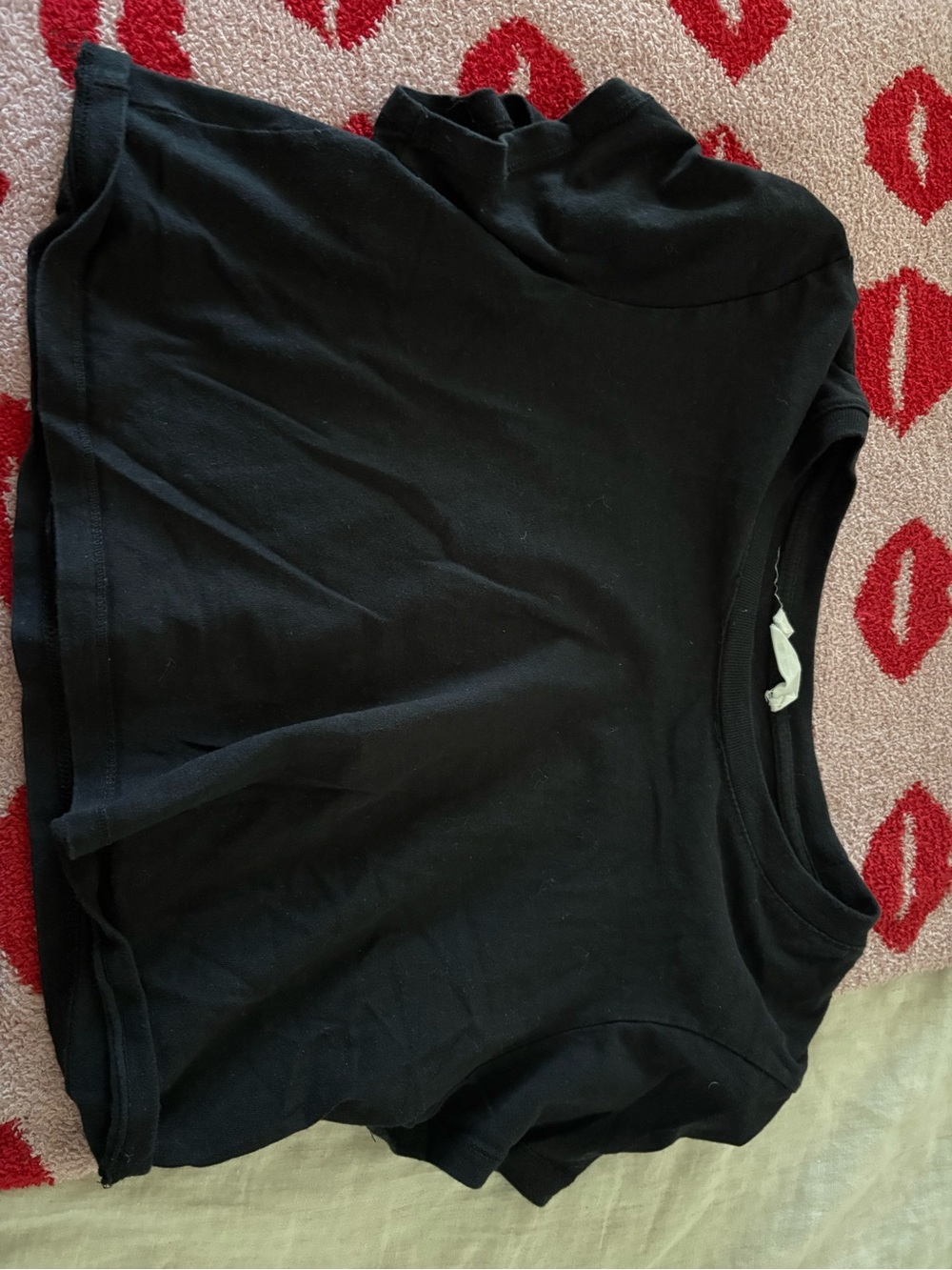 Cotton On Black Cropped Crewneck Tee